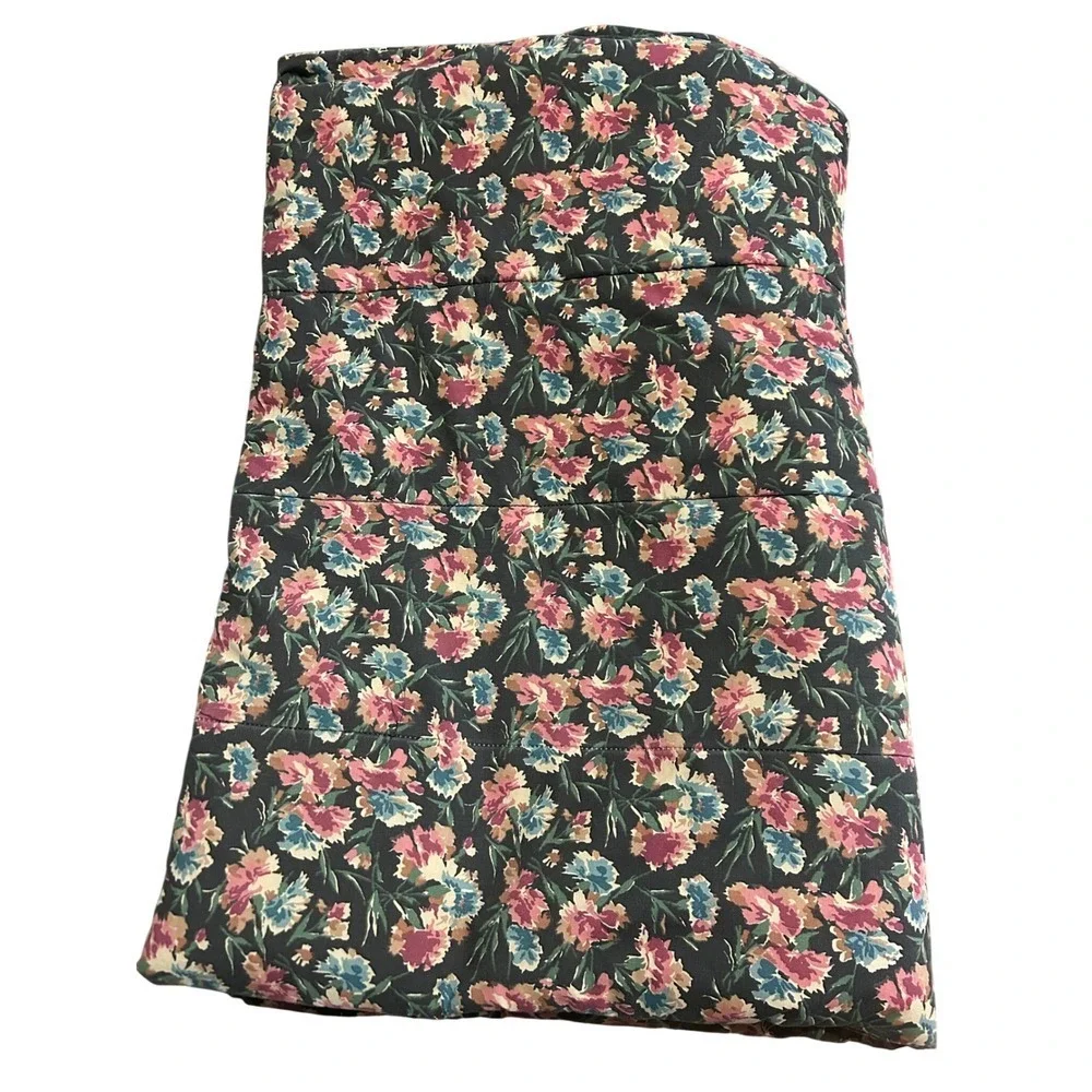 Vintage Ralph Lauren Bistro Style Floral Quilt Full Queen Black Cottagecore